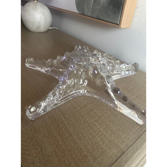 STARFISH Hand Blown Clear Art Glass Paperweight Beach House Ocean decor - Picture 8 of 9